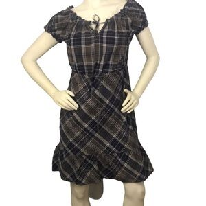 Converse Plaid Peasant Dress S